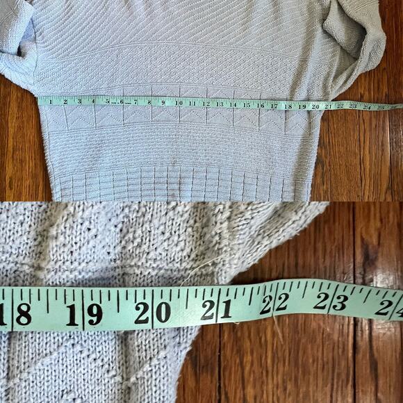 Vintage Gloria Vanderbilt Knit Sweater Size L Lilac Pointelle Crewneck Women 80s - Picture 12 of 16